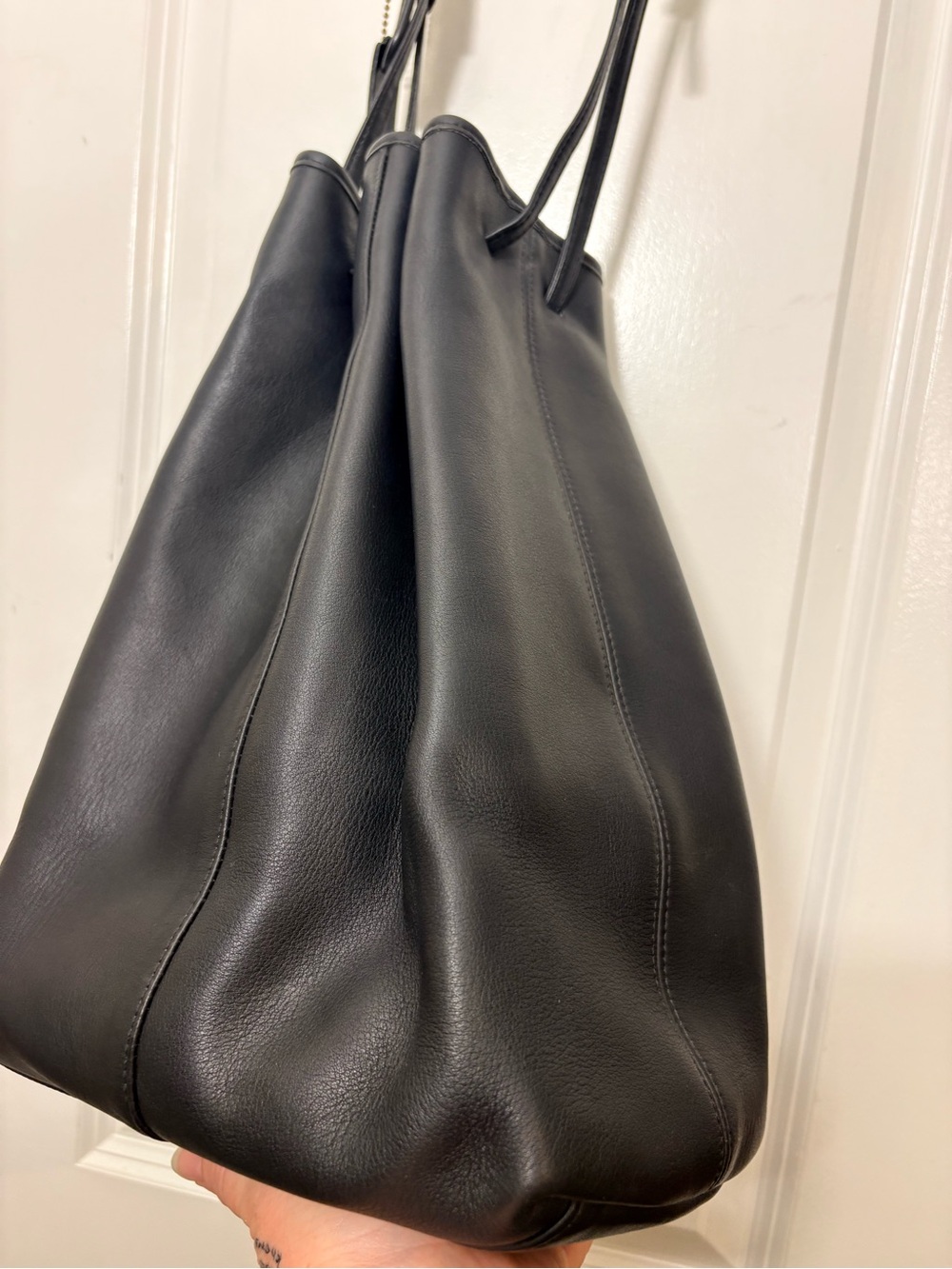 Vintage Coach Black Leather Legacy Drawstring Bucket Bag 9166 - Picture 10 of 16